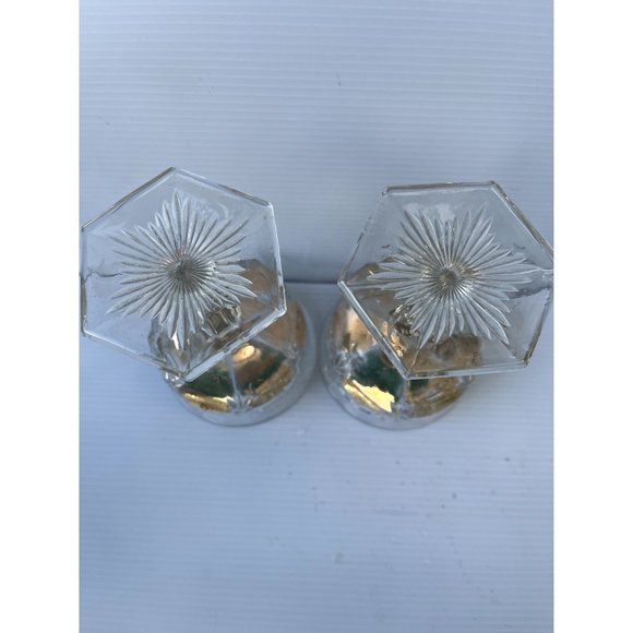 2 Pink Glow Vintage Uranium Etched Depression Glass Goblets - Picture 6 of 12